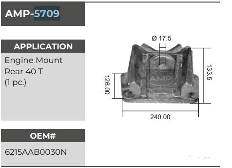 REAR MOUNTING NAVISTART AMP 5709