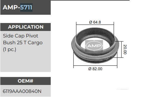 SIDE CAP PIVOT BUSH M / NAVISTAR  5711