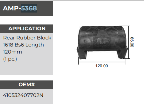 BEVLOR RUBBER BS6 REAR AMP5368