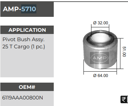 ASSY PIVOT BUSH M / NAVISTAR AMP 5710
