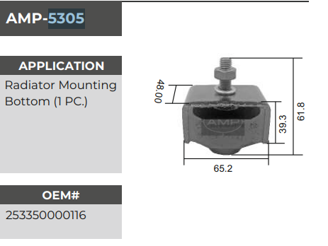 RADIATOR MTG BOTTOM 407/709 AMP5305