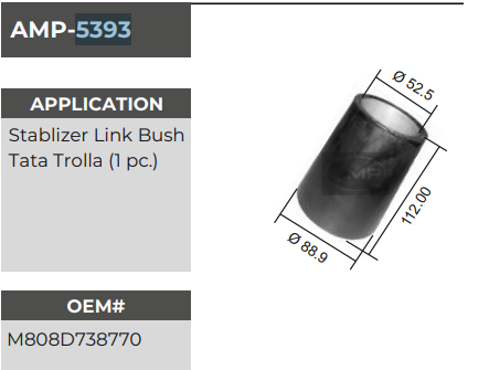 STABLIZER LINK BUSH TC AMP5393