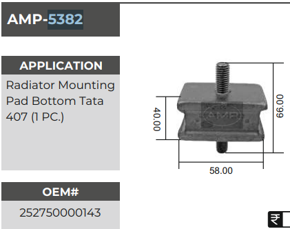AMP 5382 RADIATAR MTG.PAD BOTTAM 407