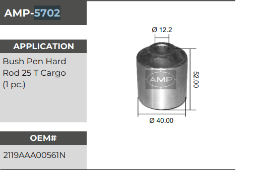 BUSH PAN HARD ROD M/ NAVISTAR 5702