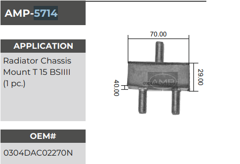 RADIATOR MTG.RUB. CHESIS /NAVI 5714