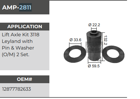 LIFT AXLE BUSH LEY. AMP 2811(2pcinbox)