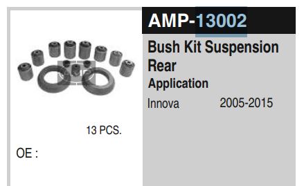 BUSH KIT REAR.QUALIS.INNOVA.AMP13002
