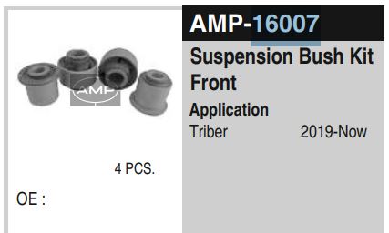 BUSH KIT RENAULT TRIBER (4PCS) AMP16007