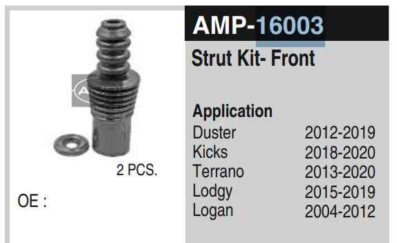 SHOCKER KIT FRONT DUSTER AMP16003