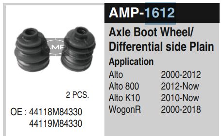 AXLE BOOT WHEEL SIDE ALTO AMP-1612