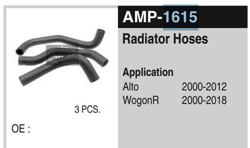 RADIATOR HOSE ALTO/W.R AMP-1615