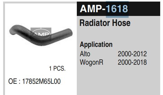 RADIATOR HOSES ALTO/WAGAN-R AMP-1618