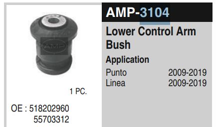 BUSHING ARM FRONT LWR CONT ARM AMP-3104