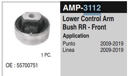 BUSHING ARM FRONT LWR CONTARM RR,AMP3112