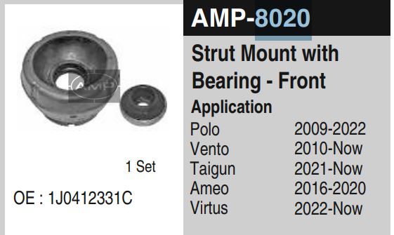SHOCKER MOUNT POLO/SKODA/ W BRG,AMP-8020