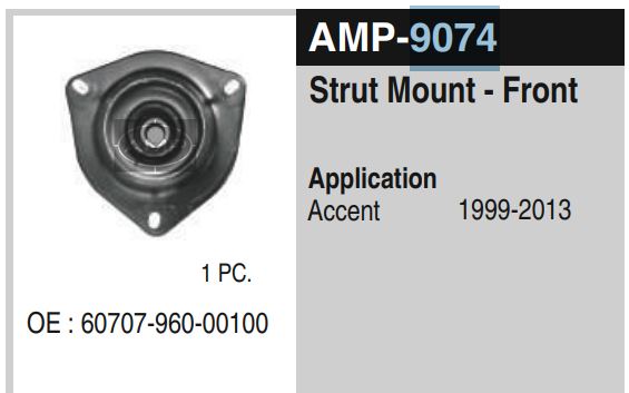 SHOCKER MOUNT ACCENT/GETZ W/BRG AMP9074
