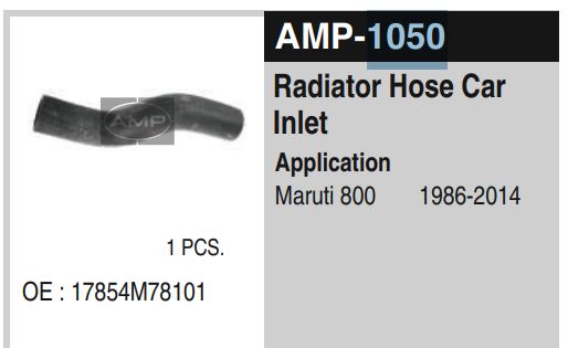 RADIATOR HOSES MARUTI CAR AMP-1050