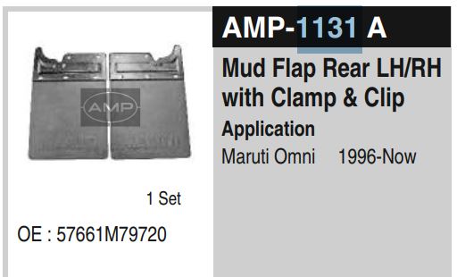 R.MUD FLAP VAN WITH CLAMP AMP1131A