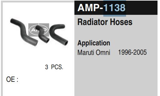 RADIATOR HOSES SET MARUTI VAN AMP-1138