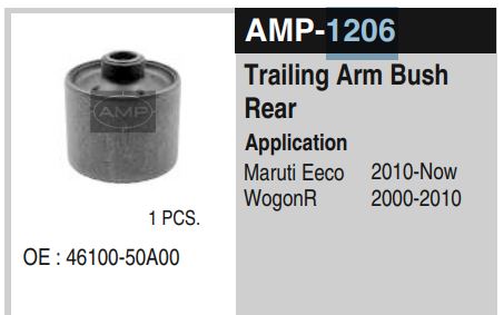 REAR TRAILING ARM BUSH ZEN/W.R. AMP1206
