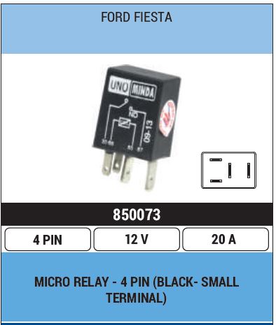 MICRO RELAY 4 PIN 850073  12V
