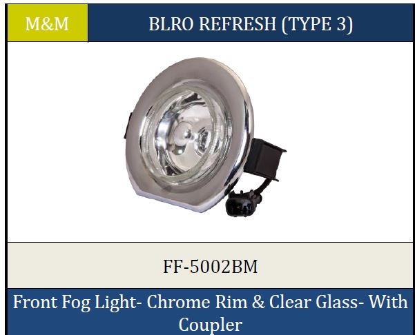 FOG LIGHT W/CPLR CHROM  BOLERO T3 5002BM