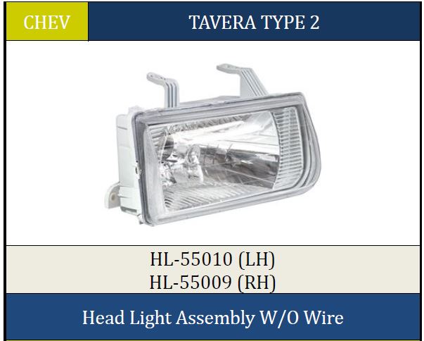 H.LIGHT TAVERA T2 W/O WIRE RH MN55009