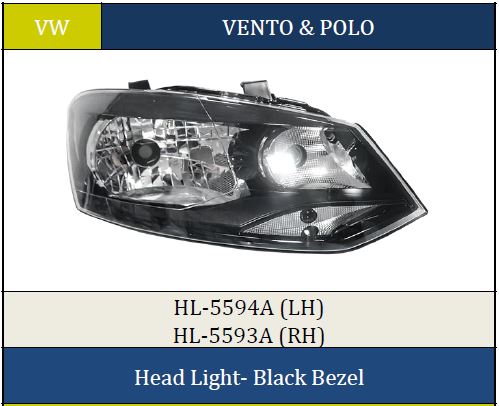 H.LIGHT POLO/VENTO BLACK LH 5594A