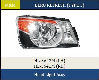 H.LIGHT BOLERO T3 RH W/O HOLDER 5641M