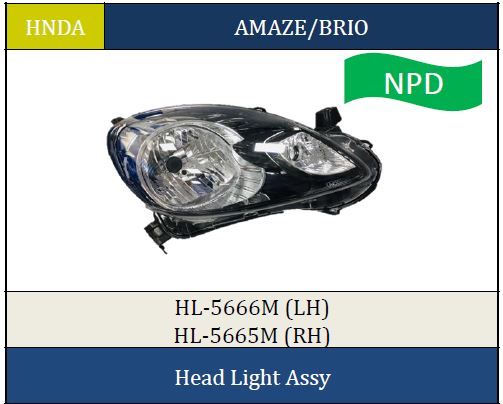H.LIGHT HONDA AMAZE/BRIO T1 5666M LH