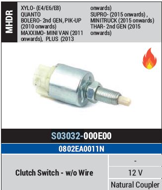 SWITCH CLUTCH BOLERO/MAXIMO/XYLO S-3032