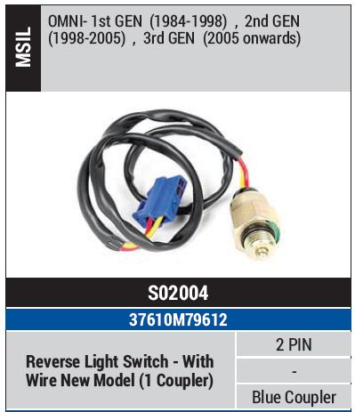 SWITCH REVERSE LIGHT CAR/VAN SO2004