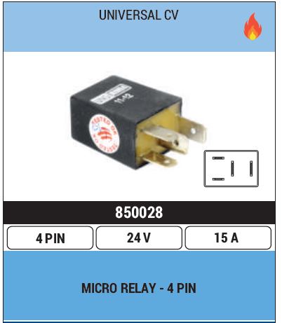 MICRO RELAY 24V 4PIN 850028