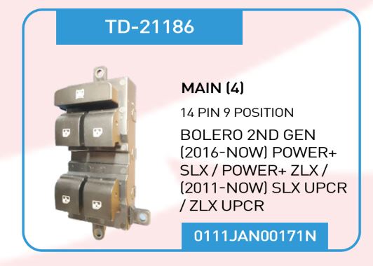 SWITCH PWS BOLERO POWER N/M TD-21186#