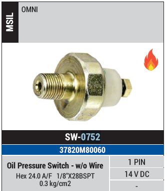 OIL PRESSURE SWITH OMNI VAN SW-0752