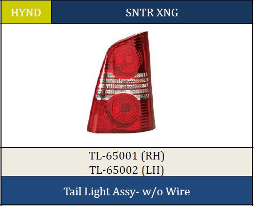 T.LIGHT SANTRO XING LH W/O WIRE 65002