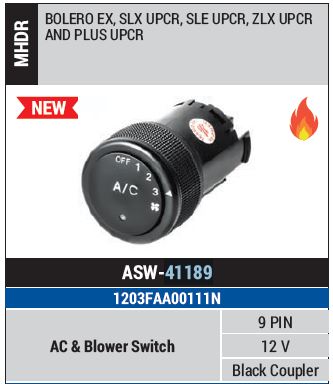 SWITCH BLOWER AC BOLERO ASW-41189