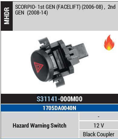 SWITCH HAZARD SCORPIO S31141