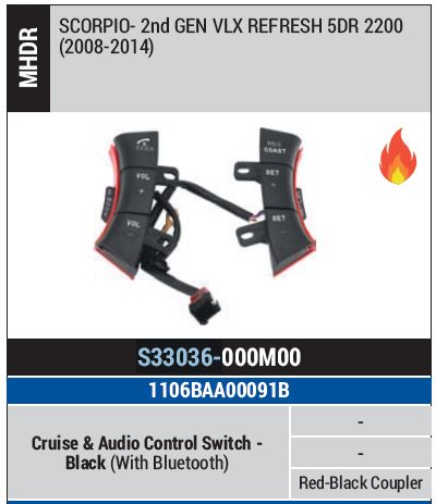 SWITCH PANNEL SCORPIO S33036