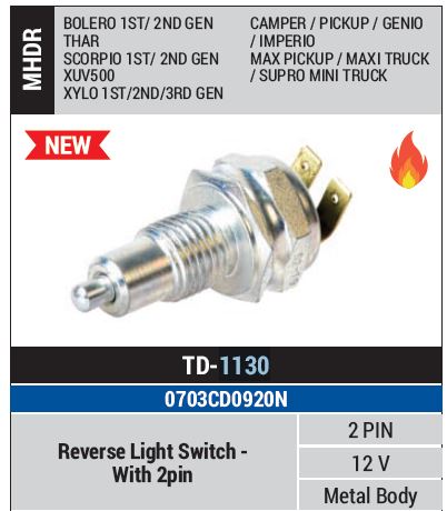 SWITCH REVERSE LIGHT BOLERO TD1130